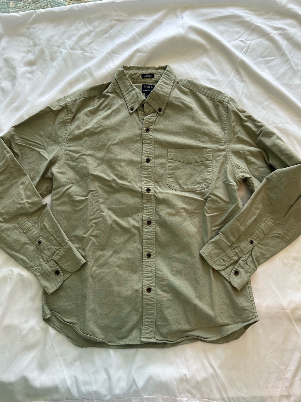 J.Crew Men’s Olive Green Slim Untucked Button-down Shirt